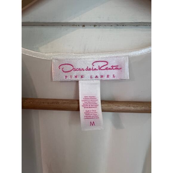 VTG Oscar de la Renta Pink Label White Sheer Robe - Picture 6 of 7